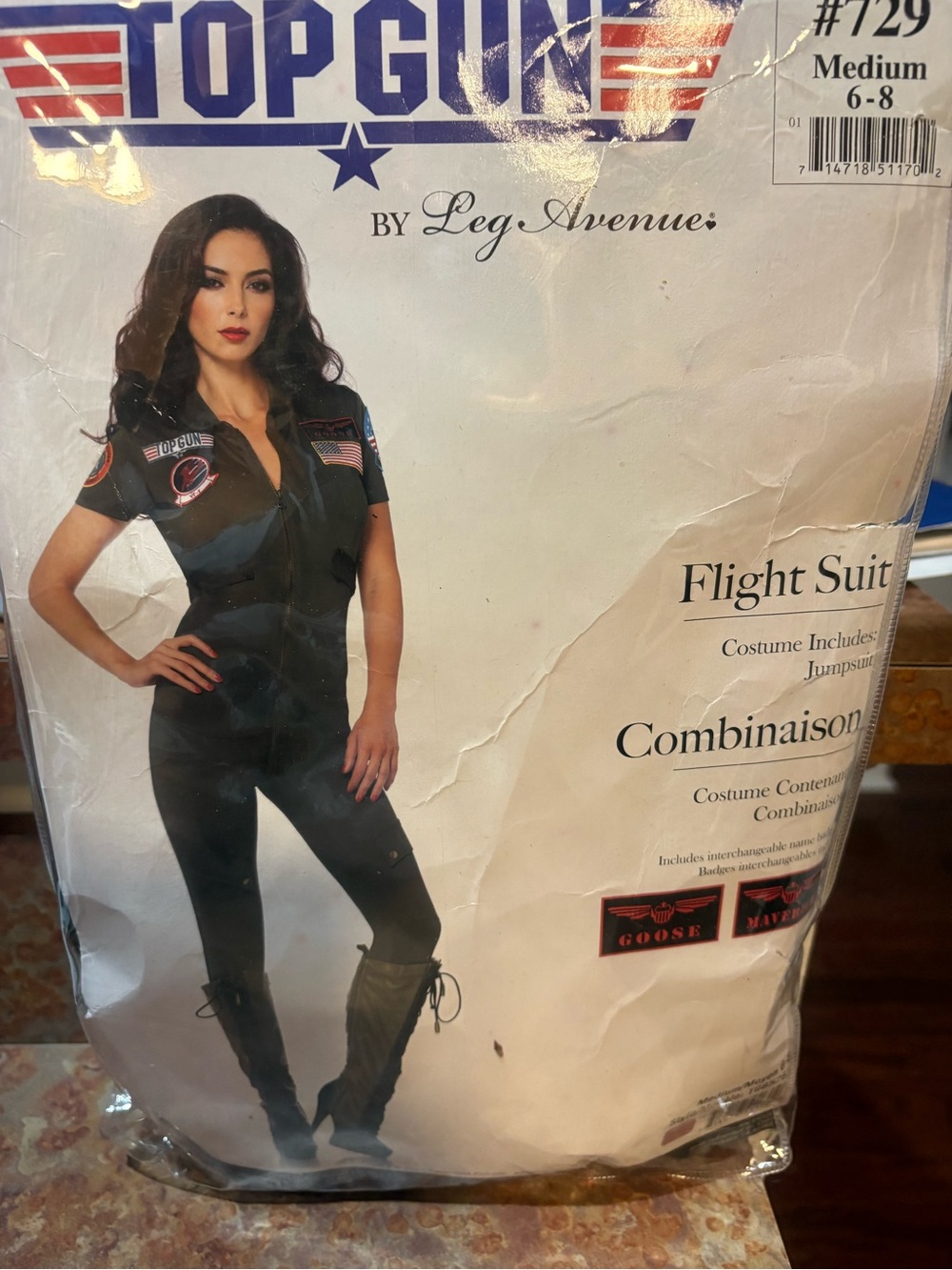 Leg Avenue Black Top Gun Flight Suit Jumpsuit